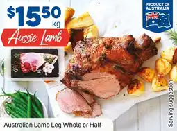 Foodland Australian Lamb Leg Whole or Half offer