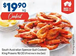 Foodland South Australian Spencer Gulf Cooked King Prawns 16/20 offer