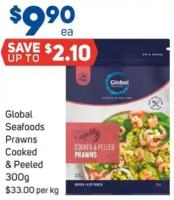 Foodland Global Seafoods Prawns Cooked & Peeled offer