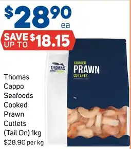 Foodland Thomas Cappo Seafoods Cooked Prawn Cutlets offer