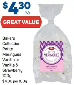 Foodland Bakers Collection Petite Meringues Vanilla or Vanilla & Strawberry offer