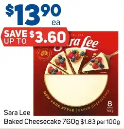 Foodland Sara Lee Baked Cheesecake offer