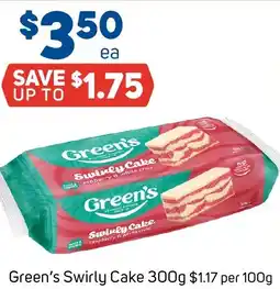 Foodland Green's Swirly Cake offer