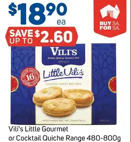 Foodland Vili's Little Gourmet or Cocktail Quiche offer