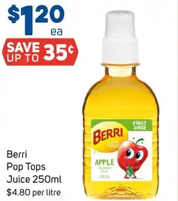 Foodland Berri Pop Tops Juice offer