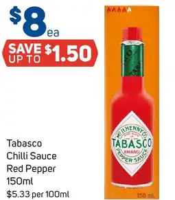 Foodland Tabasco Chilli Sauce Red Pepper offer