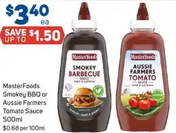 Foodland MasterFoods Smokey BBQ or Aussie Farmers Tomato Sauce offer