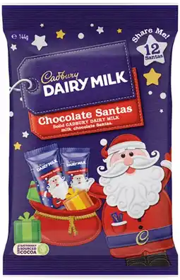 IGA Cadbury Dairy Milk Chocolate Santa 12 Pack or Marshmallow Santa 5 Pack Share Bag offer