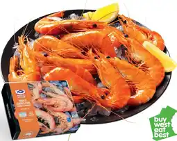 IGA Sea Harvest Whole Cooked Large Exmouth King Prawns offer