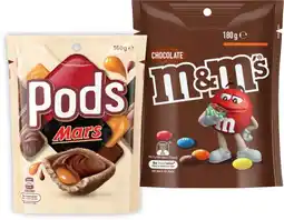 IGA M&M’s 130‑180g, Pods 160g or Maltesers 120‑140g Share Pack Selected Varieties offer