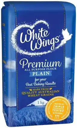 IGA White Wings Premium Plain or Self Raising Flour 1kg offer