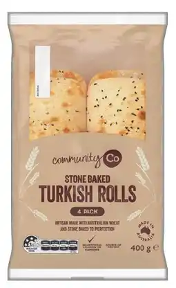 IGA Community Co Stone Baked Turkish Rolls or Turkish Pide 400g offer