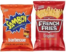 IGA French Fries or Samboy Potato Chips 175g Selected Varieties offer