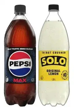 IGA Pepsi or Solo 1.25 Litre Selected Varieties offer