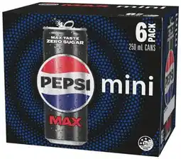 IGA Pepsi Mini Cans Selected Varieties offer