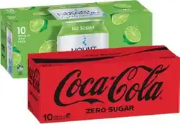 IGA Coca‑Cola, Sprite or Mount Franklin Lightly Sparkling Water 10x375mL Selected Varieties offer