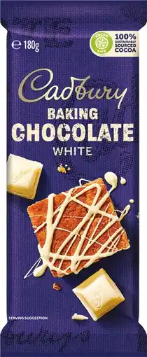 IGA Cadbury Baking Chocolate Block 180g, Melts 225g or Chips 200g Selected Varieties offer