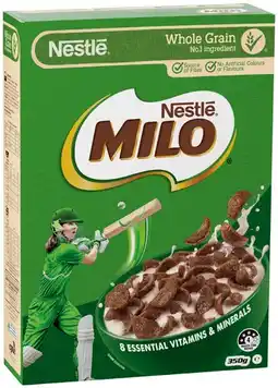 IGA Nestlé Milo Cereal 330‑350g Selected Varieties offer