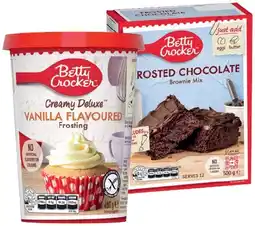 IGA Betty Crocker Creamy Deluxe Frosting 400g or Baking Mix 320‑500g Selected Varieties offer