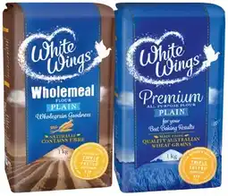 IGA White Wings Premium or Wholemeal Flour 1kg Selected Varieties offer