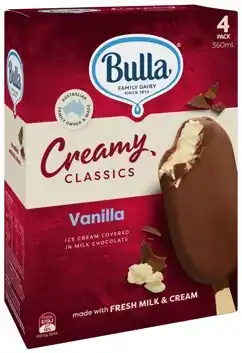 IGA Bulla Creamy Classics Vanilla Ice Cream Selected Varieties offer