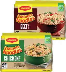 IGA Maggi 2 Minute Noodles Selected Varieties offer