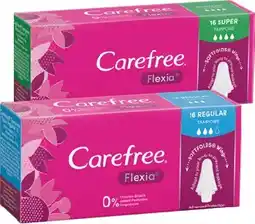 IGA Carefree Flexia Regular or Super Tampons 16 Pack offer