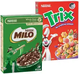 IGA Nestlé Milo Cereal 330‑350g or Trix Cereal 310g Selected Varieties offer