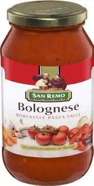 IGA San Remo Pasta Sauce Selected Varieties offer
