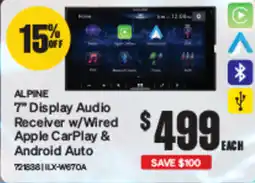 SuperCheap Auto ALPINE Display Audio Receiver w/Wired Apple CarPlay & Android Auto offer