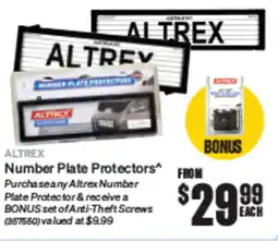 SuperCheap Auto ALTREX Number Plate Protectors^ offer