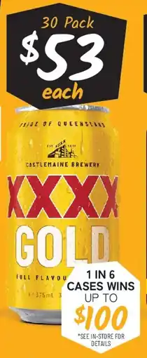 Cellarbrations XXXX Gold Block Cans offer