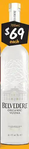 Cellarbrations Belvedere organic vodka offer
