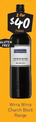 Cellarbrations Wirra Wirra Church Block Range offer