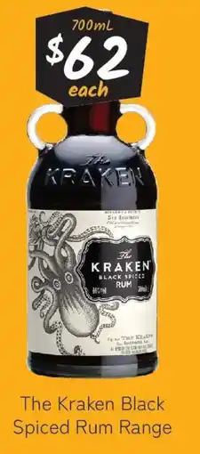 Cellarbrations The Kraken Black Spiced Rum Range offer