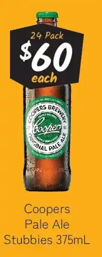 Cellarbrations Coopers Pale Ale Stubbies offer