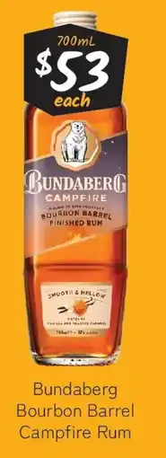 Cellarbrations Bundaberg Bourbon Barrel Campfire Rum offer