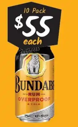 Cellarbrations Bundabe rum overproof & cola offer