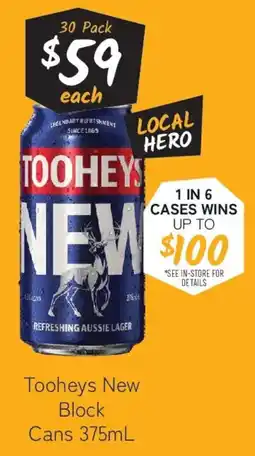 Cellarbrations Tooheys New Block Cans offer