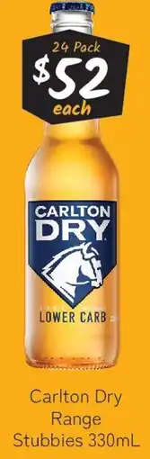 Cellarbrations Carlton Dry Range Stubbies offer