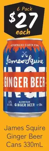 Cellarbrations James Squire Ginger Beer Cans offer