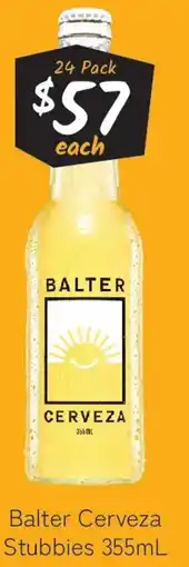 Cellarbrations Balter Cerveza Stubbies offer