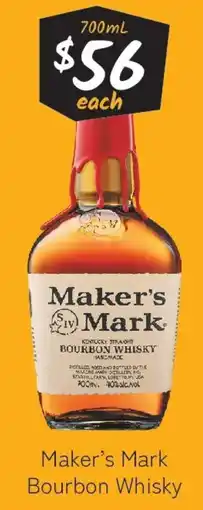 Cellarbrations Maker's Mark Bourbon Whisky offer
