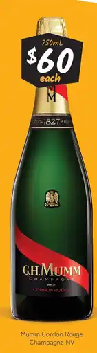 Cellarbrations Mumm cordon rouge champagne nv offer