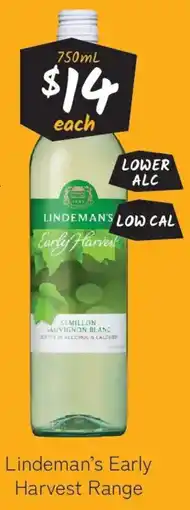 Cellarbrations Lindeman's Early Marlborough Range Harvest Range offer