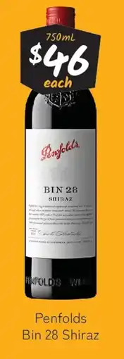 Cellarbrations Penfolds Bin 28 Shiraz offer