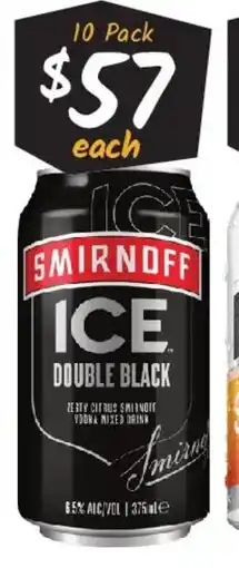 Cellarbrations shirnoff ice double black offer