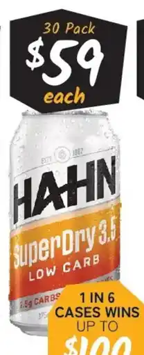 Cellarbrations Hahn superdry 3.5 low carb offer