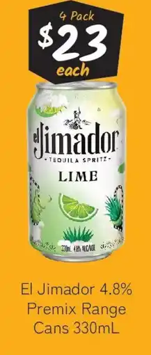 Cellarbrations El Jimador 4.8% Premix Range Cans offer