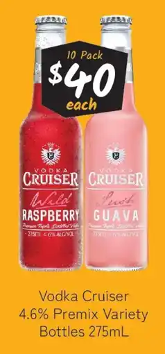 Cellarbrations Vodka Cruiser 4.6% Premix Variety Bottles offer